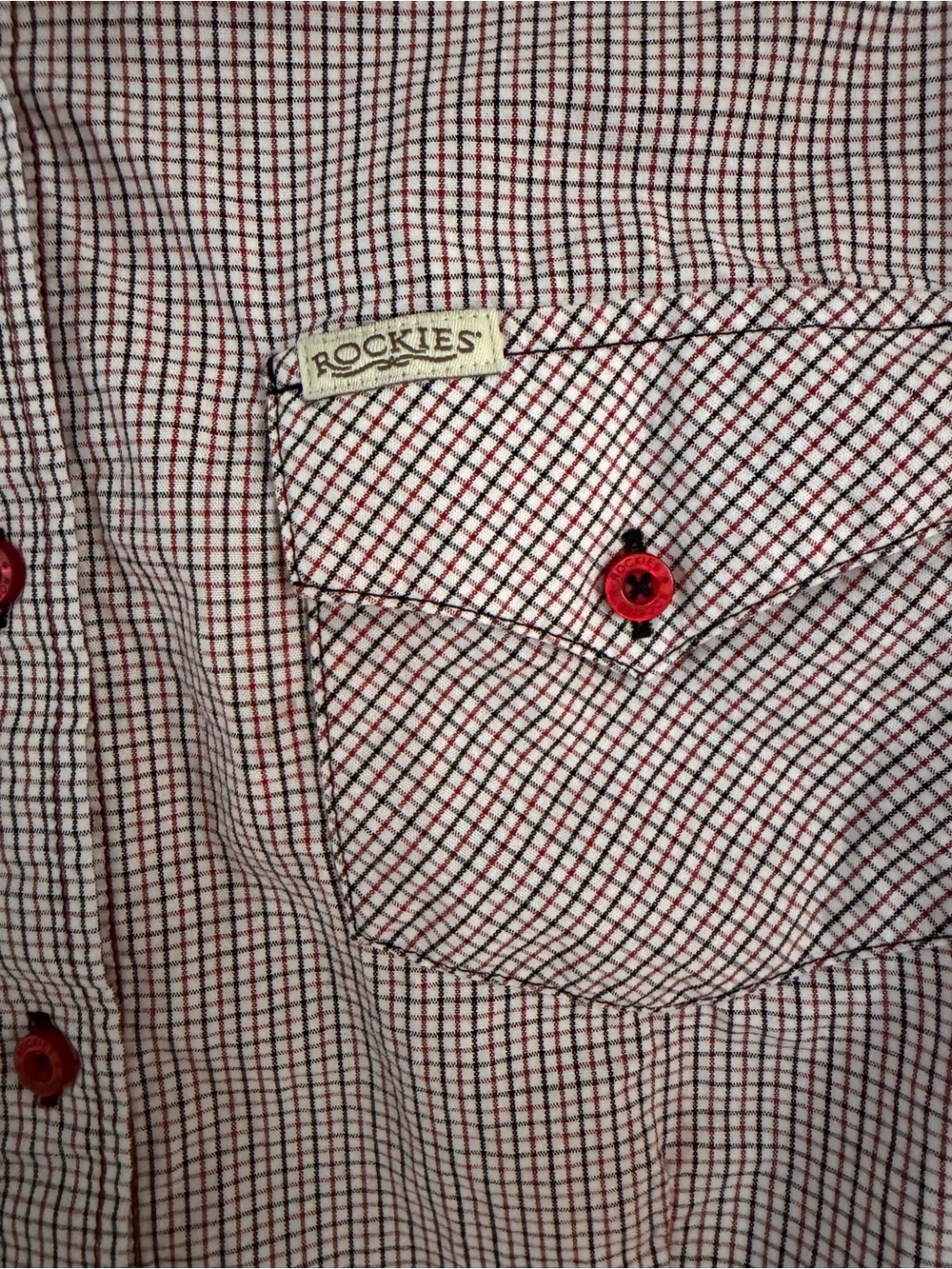 Rockies Button-Up Red Check Sleeveless Western Top Women’s L Large - Picture 3 of 4